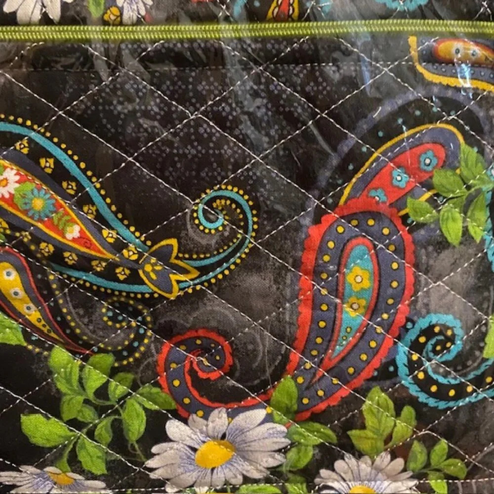 Quilted Closet Safe Hidden Pockets Home or Travel Paisley Daisy Print New